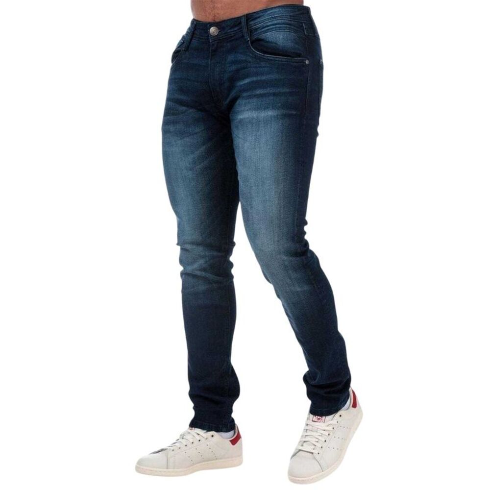Duck and Cover Mens Maylead Slim Jeans / Dark Blue